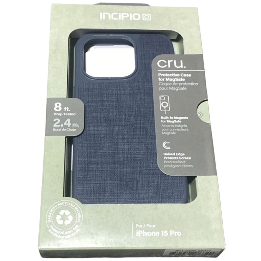 Incipio Cru MagSafe Case iPhone 15 Pro Navy Canvas IPH-2129-CNNY Brand New - Picture 5 of 7